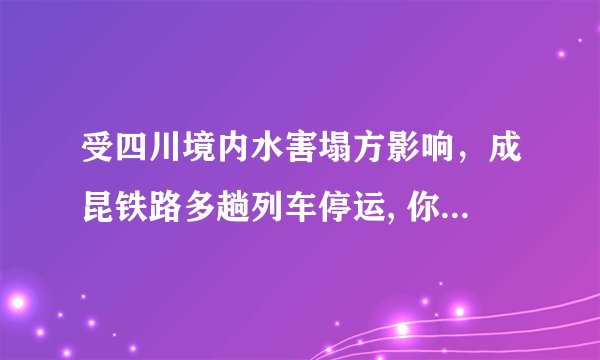 受四川境内水害塌方影响，成昆铁路多趟列车停运, 你怎么看？