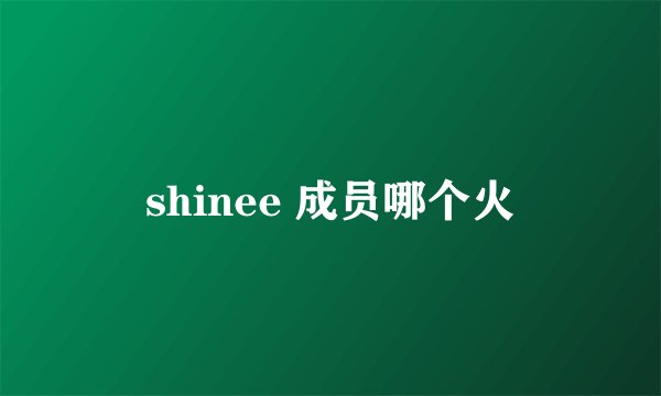 shinee 成员哪个火