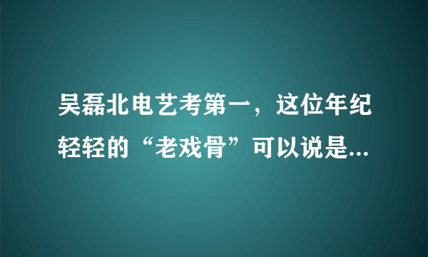 吴磊北电艺考第一，这位年纪轻轻的“老戏骨”可以说是实至名归了