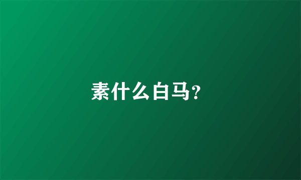 素什么白马？