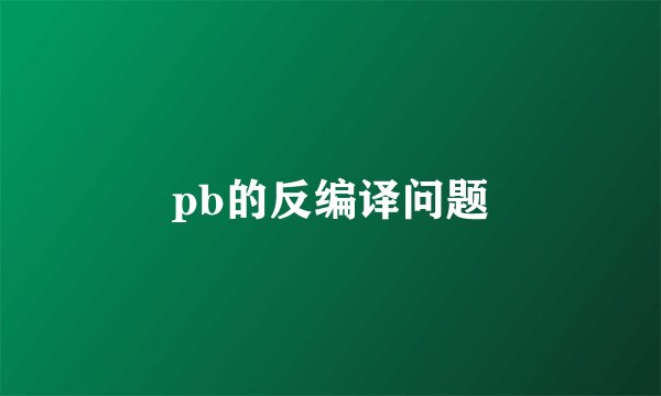 pb的反编译问题
