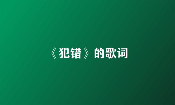 《犯错》的歌词