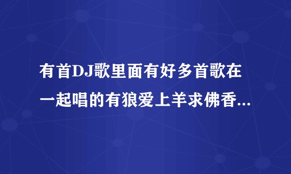 有首DJ歌里面有好多首歌在一起唱的有狼爱上羊求佛香水有毒还有什么我不知道了`` 谁知道这叫什么名字啊?