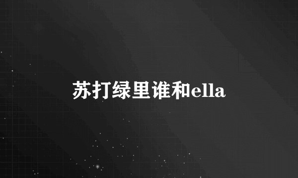 苏打绿里谁和ella