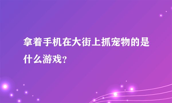 拿着手机在大街上抓宠物的是什么游戏？