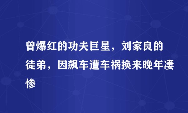 曾爆红的功夫巨星，刘家良的徒弟，因飙车遭车祸换来晚年凄惨