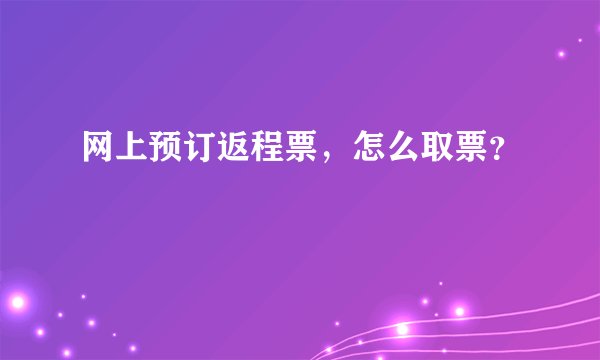 网上预订返程票，怎么取票？