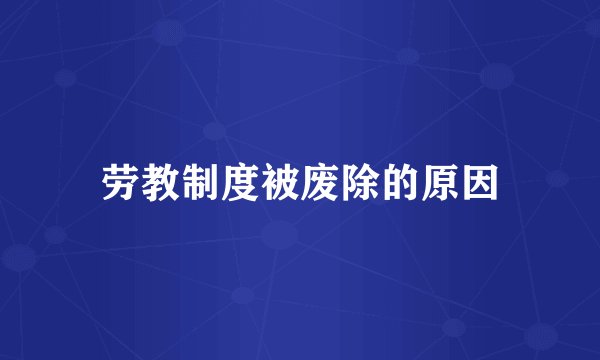 劳教制度被废除的原因