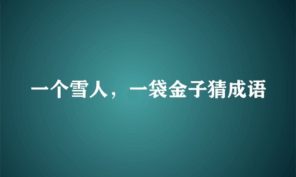 一个雪人，一袋金子猜成语