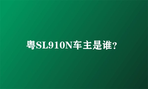 粤SL910N车主是谁？