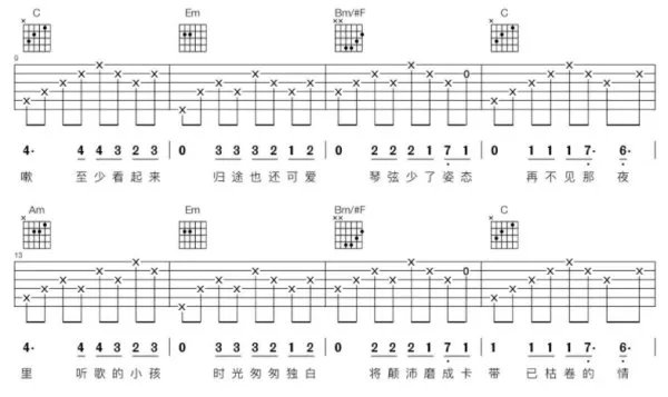 理想三旬吉他谱是？