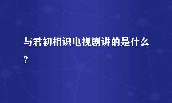 与君初相识电视剧讲的是什么？
