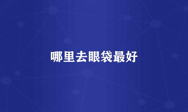 哪里去眼袋最好
