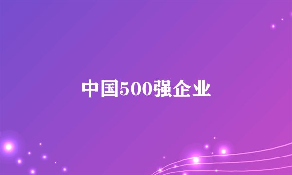 中国500强企业
