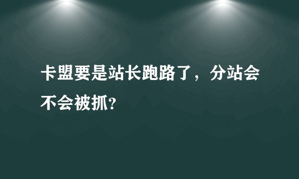卡盟要是站长跑路了，分站会不会被抓？