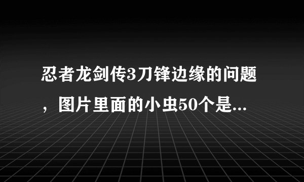忍者龙剑传3刀锋边缘的问题，图片里面的小虫50个是什么意思？小虫有什么用？骨头10个是什么意思？一