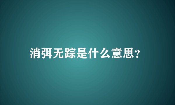 消弭无踪是什么意思？