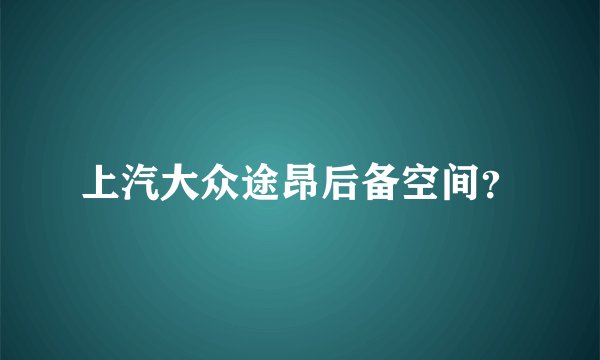 上汽大众途昂后备空间？