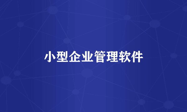 小型企业管理软件