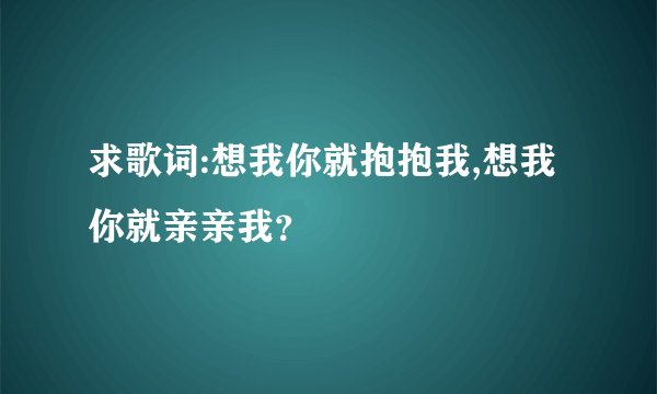 求歌词:想我你就抱抱我,想我你就亲亲我？