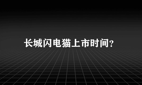长城闪电猫上市时间？