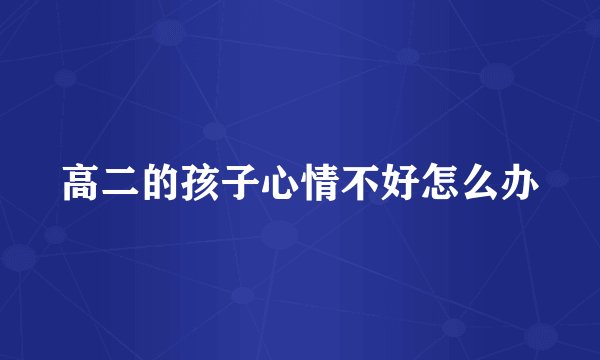 高二的孩子心情不好怎么办