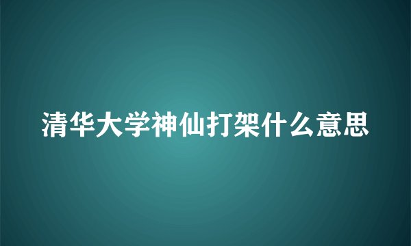 清华大学神仙打架什么意思