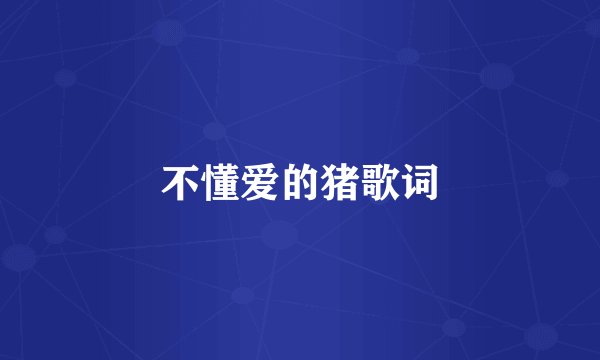 不懂爱的猪歌词