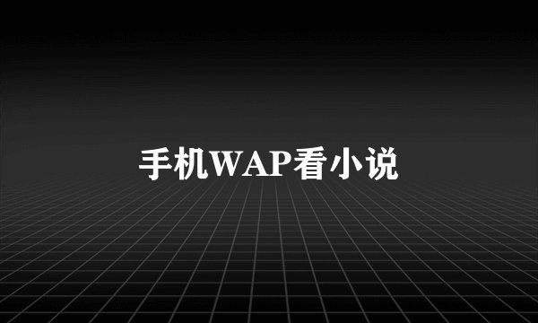 手机WAP看小说