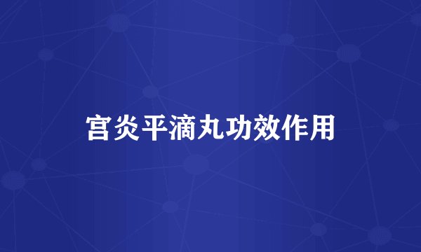 宫炎平滴丸功效作用
