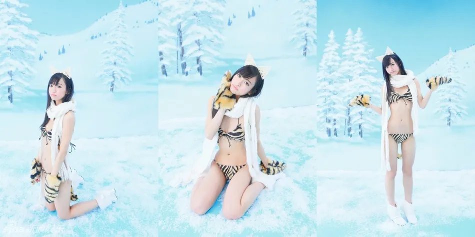 组图：日本正妹制服诱惑 扮性感小老虎纤腰翘臀