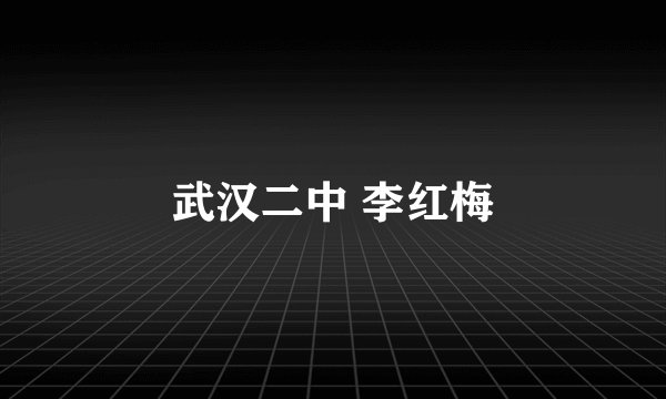 武汉二中 李红梅