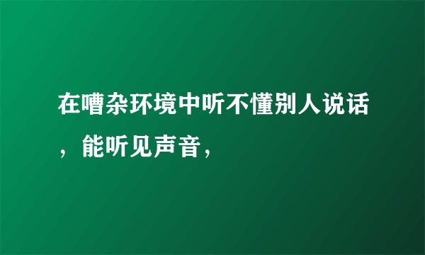在嘈杂环境中听不懂别人说话，能听见声音，