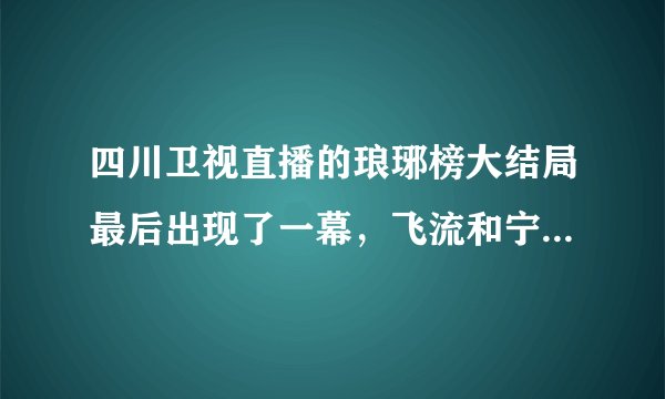 四川卫视直播的琅琊榜大结局最后出现了一幕，飞流和宁晨少阁主一起坐在一间屋子里，为刘翔泡好的茶拿给他？