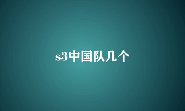 s3中国队几个