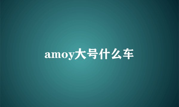 amoy大号什么车