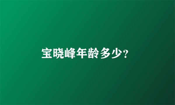 宝晓峰年龄多少？