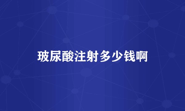 玻尿酸注射多少钱啊