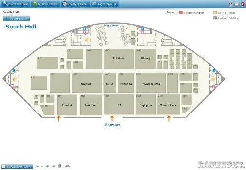 E3 2014展区分布图公布 任天堂连霸三个会场！