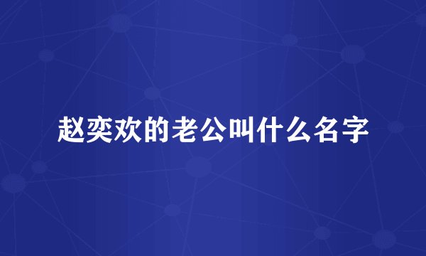 赵奕欢的老公叫什么名字