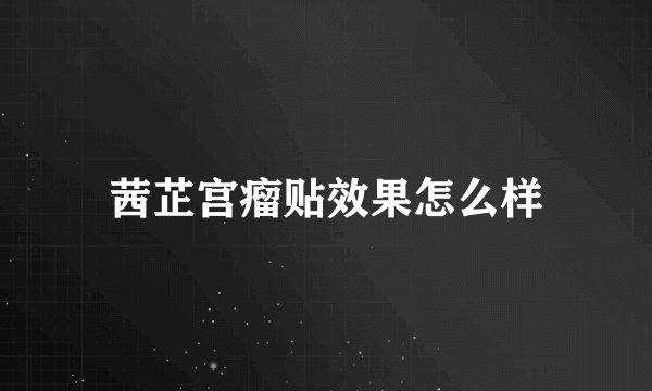 茜芷宫瘤贴效果怎么样