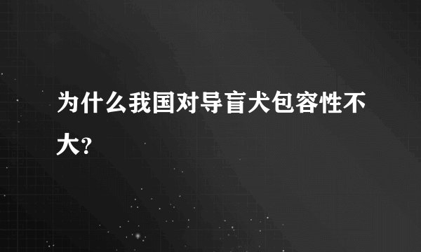 为什么我国对导盲犬包容性不大？