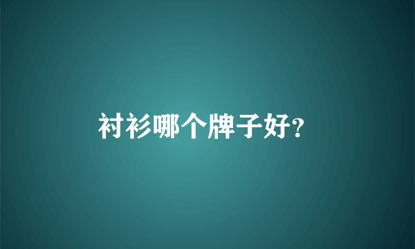 衬衫哪个牌子好？