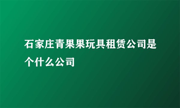 石家庄青果果玩具租赁公司是个什么公司