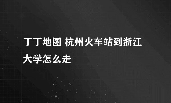 丁丁地图 杭州火车站到浙江大学怎么走
