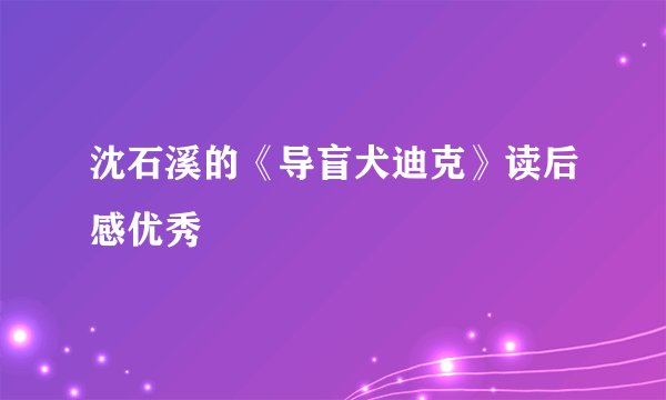 沈石溪的《导盲犬迪克》读后感优秀