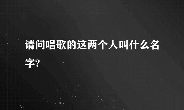 请问唱歌的这两个人叫什么名字?