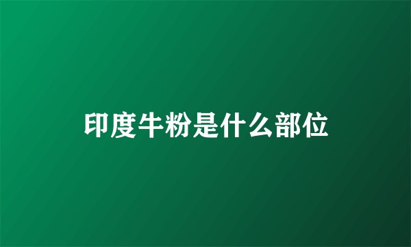 印度牛粉是什么部位