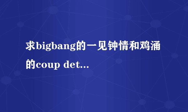 求bigbang的一见钟情和鸡涌的coup detat中文歌词
