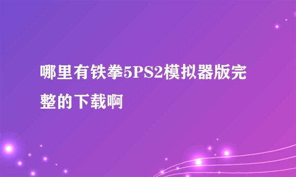 哪里有铁拳5PS2模拟器版完整的下载啊